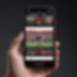 Mobile device displaying ESPN+ interface