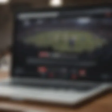 Accessing ESPN website on laptop