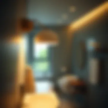 Stylish smart fixture with adjustable brightness in use.