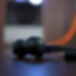 A close-up view of affordable earphones showcasing their sleek design and features