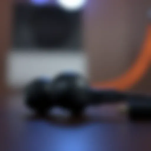 A close-up view of affordable earphones showcasing their sleek design and features