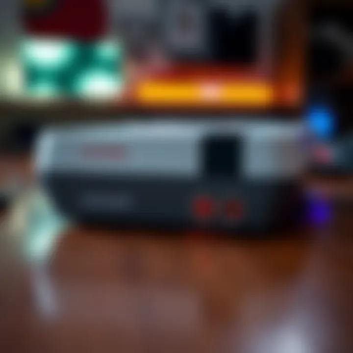 A modern interpretation of the all-in-one Super Nintendo console showcasing its sleek design