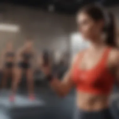 Apple Fitness app user engaging in a virtual fitness class