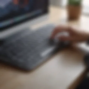 User engaging with the Apple Magic Keyboard, illustrating productivity enhancement.