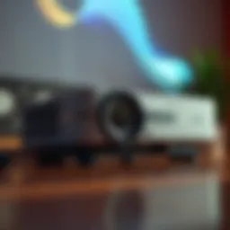 A sleek BenQ short throw 4K projector highlighting its modern design.