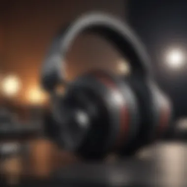 Comfortable headphones on a stylish background