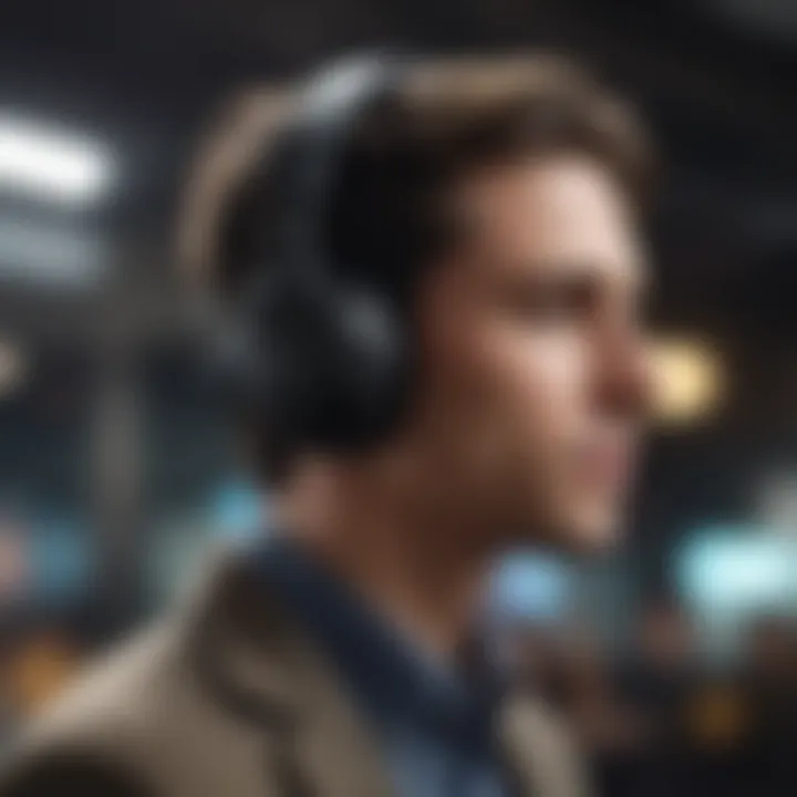 A wireless headset showcasing advanced features such as noise cancellation and long battery life.