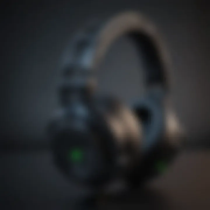 Detailed view of the Razer headset's audio controls and features