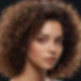 A close-up shot of textured hair showcasing its natural curls and shine.