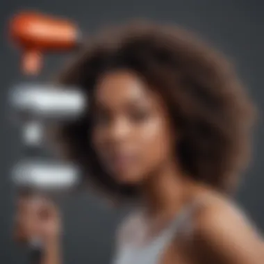 An array of different blow dryers specifically designed for African American hair.