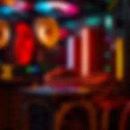 Close-up view of a custom-built PC showcasing unique components and design