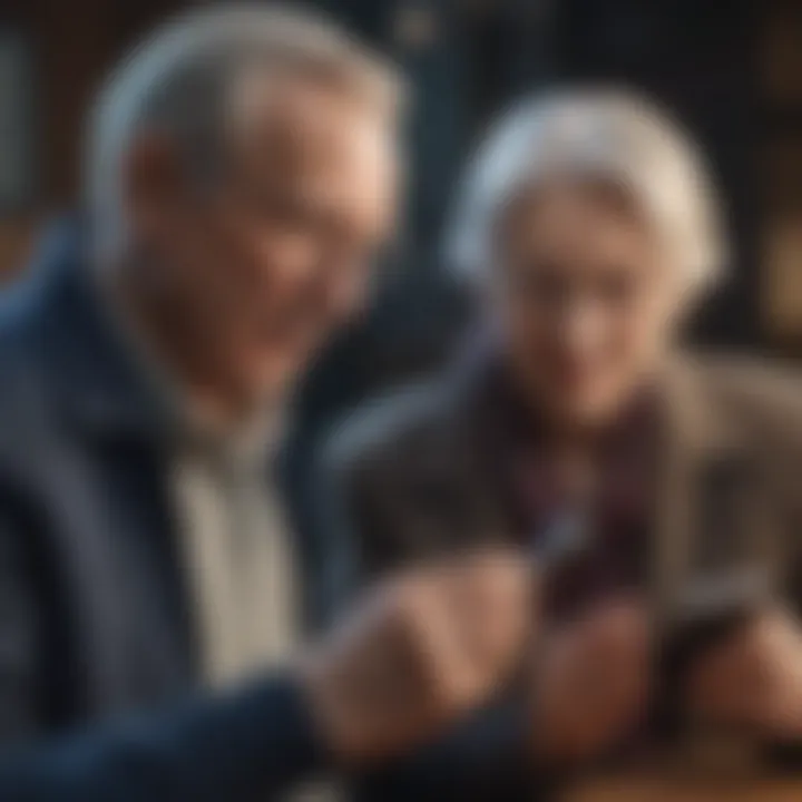 Senior couple exploring cellphone plan options