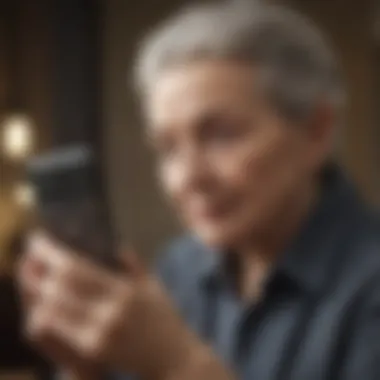 Elderly person using a smartphone with ease