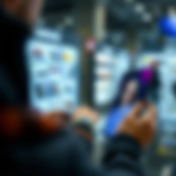 A person browsing through an online store for the Samsung Z Fold 3