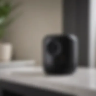 Close-up of a smart home assistant device