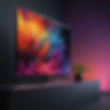 Close-up of vibrant colors on Dolby Vision TV screen