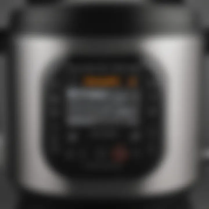 Close-up of Instant Pot interface displaying user-friendly features