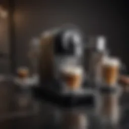 Sleek design of a Nespresso machine with milk frother