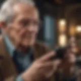 Elderly person using smartphone