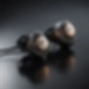 A close-up of high-quality wireless earbuds showcasing their sleek design