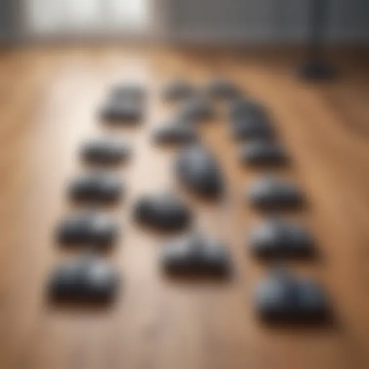 Various types of hard floor vacuums lined up for comparison