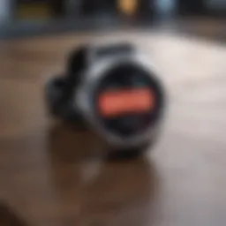 Stylish used Samsung Galaxy smartwatch on a desk