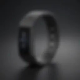 Detailed view of a smart bracelet showcasing its sleek design and advanced sensors