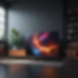 Modern flat-screen TV displaying vibrant colors