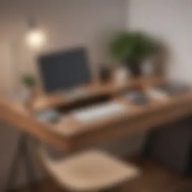 Functional and Chic Laptop Desk Minimalist laptop desk with storage compartments