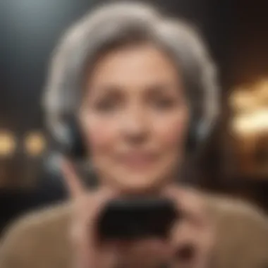 Senior woman enjoying clear and loud phone audio