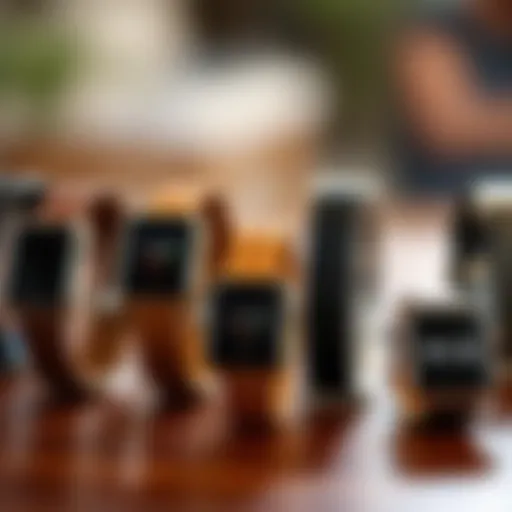 A variety of third-party Apple Watch bands displayed elegantly