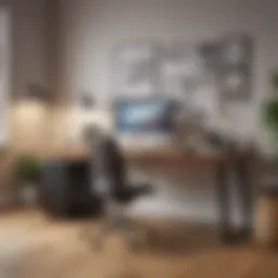 Modern office desk with clean lines and ergonomic design