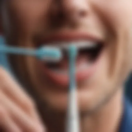 Close-up view of Sonicare toothbrush technology showcasing advanced bristle design