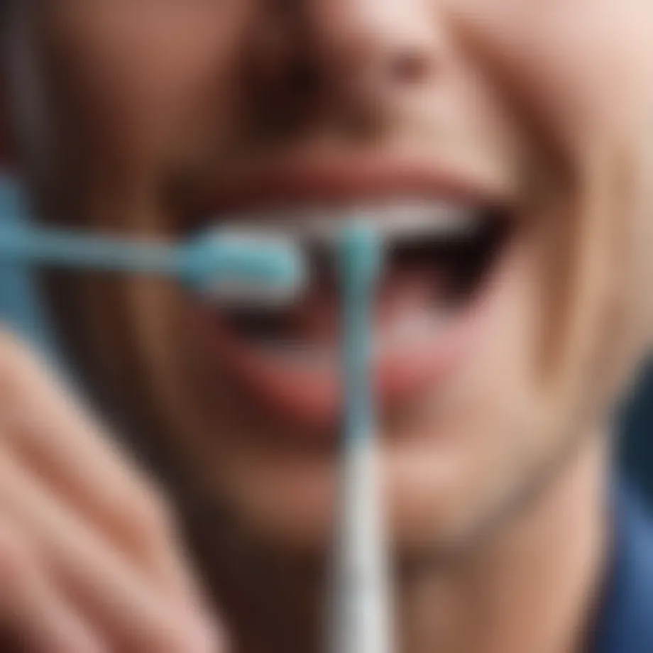 Close-up view of Sonicare toothbrush technology showcasing advanced bristle design