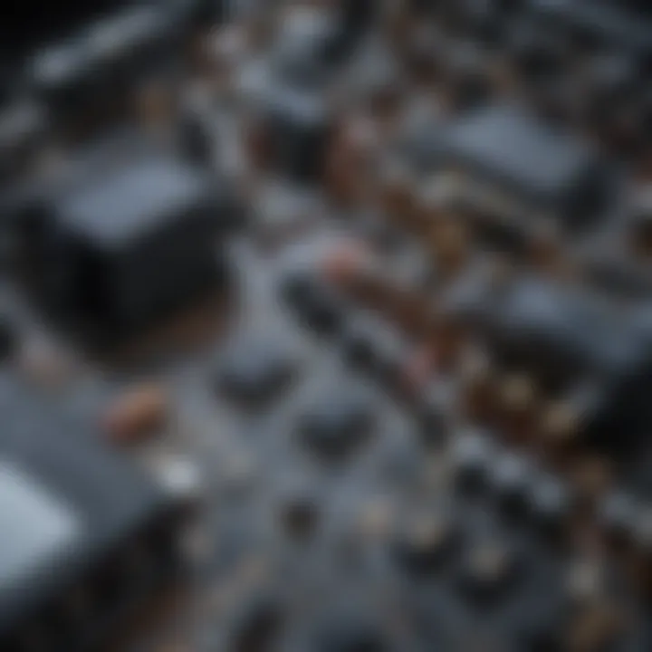 Close-up of intricate circuitry inside a high-definition audio player