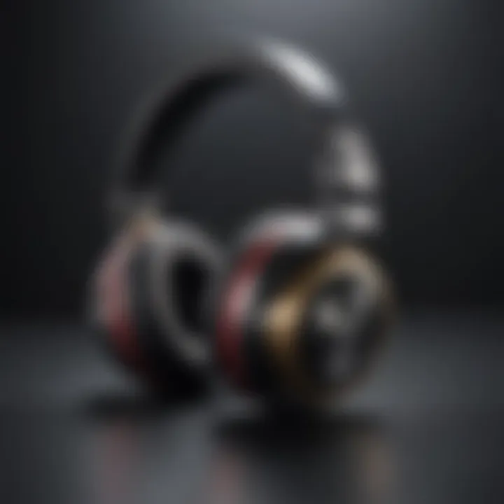 High-definition audio player connected to premium quality headphones