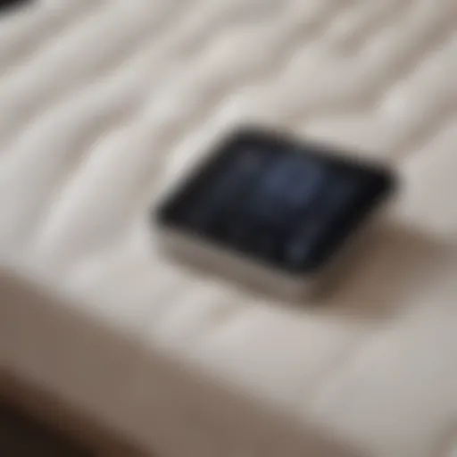 A close-up of a smart mattress control panel showcasing its innovative features