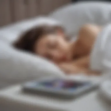 A visual representation of sleep data tracked by a smart mattress