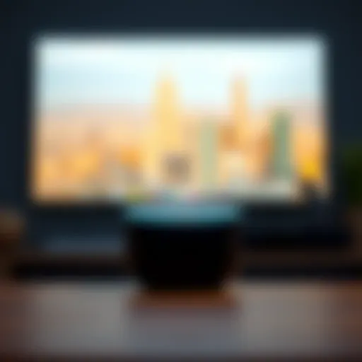 Modern Alexa Device Design A sleek Alexa device showcasing modern design and technology