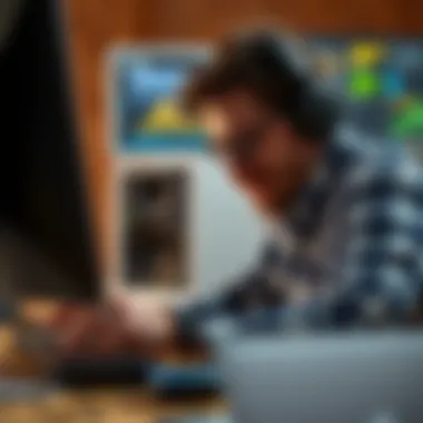 Evaluating Audio Performance A sound engineer evaluating audio performance on Alexa-enabled devices