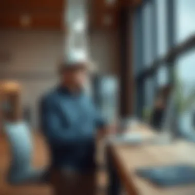 An architect using advanced software for project planning