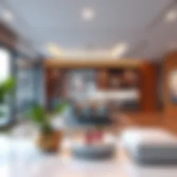 A sleek interface showcasing home design features