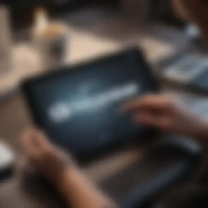 A person engaging with a logo design app on a tablet