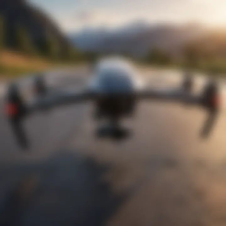 Drone with GPS tracking feature capturing stunning aerial footage