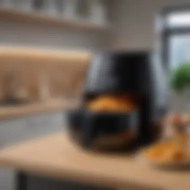 Spacious interior of a high-capacity air fryer