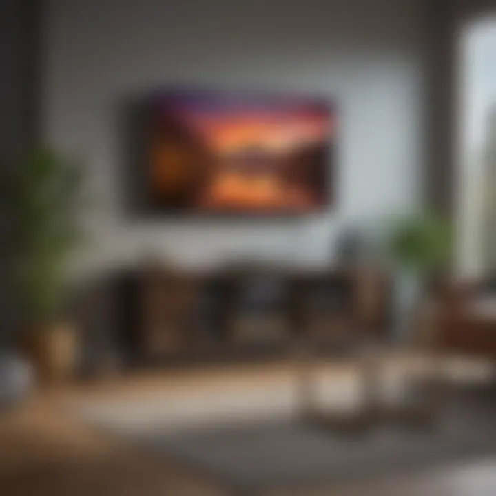 Roku TV in a cozy living room setting