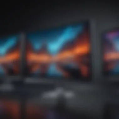 Vibrant Multimedia Viewing on 32-Inch Monitors Multimedia consumption on a 32-inch monitor displaying vibrant visuals