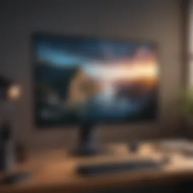 Enhancing Productivity with a 32-Inch Display Professional workspace with a 32-inch monitor showcasing productivity tools