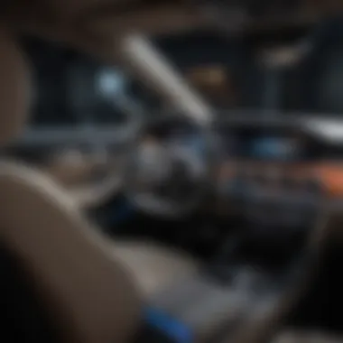 Interior view of a Mercedes with innovative color-changing displays