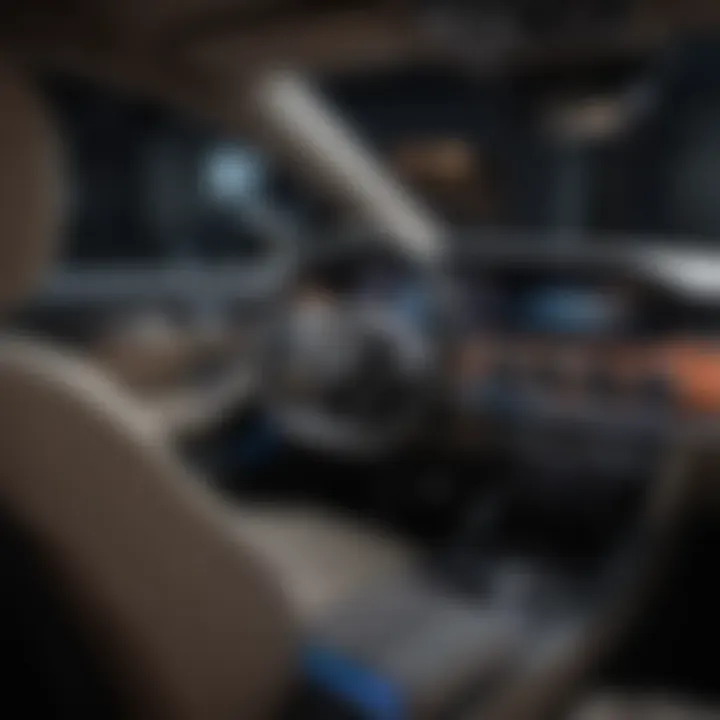 Interior view of a Mercedes with innovative color-changing displays